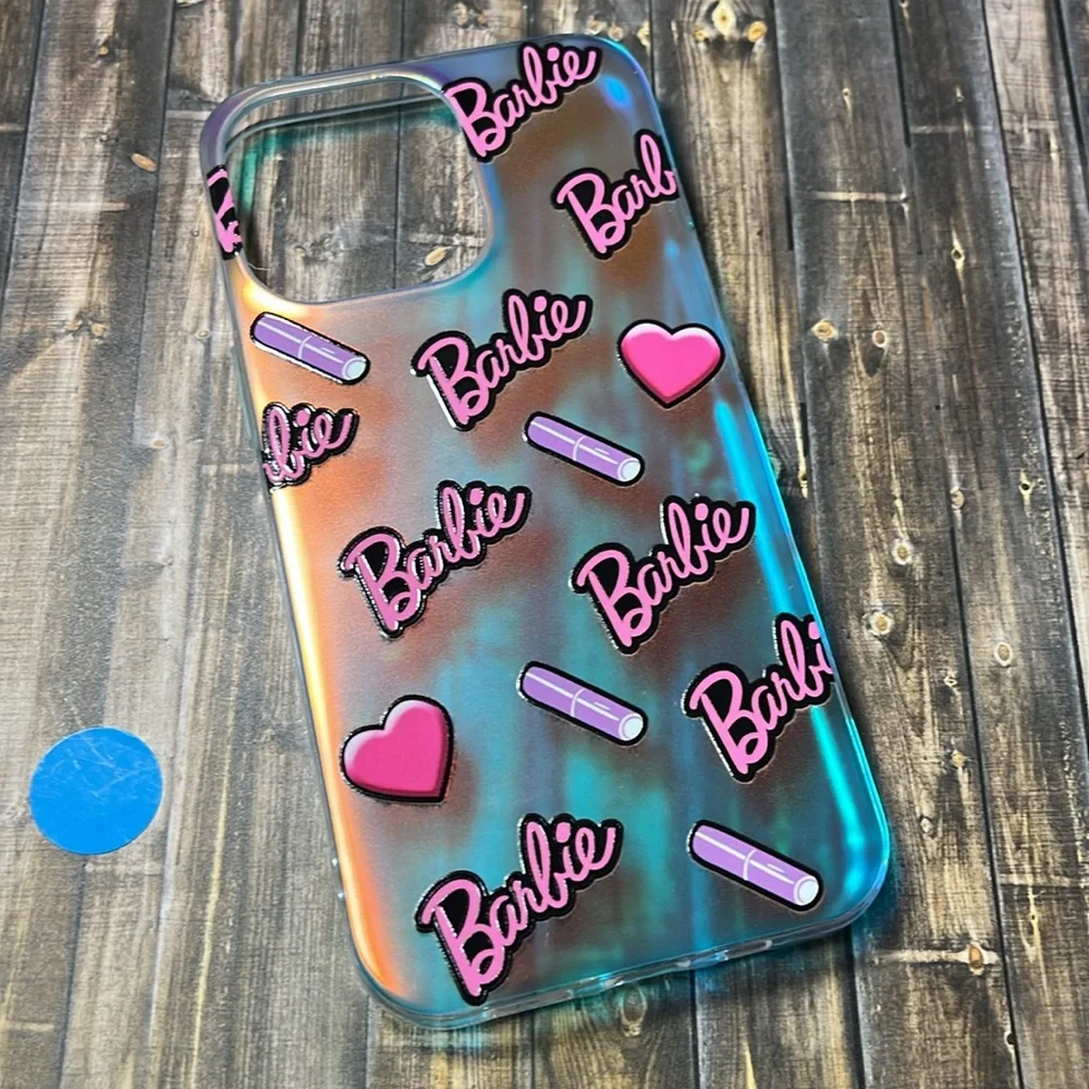 5for$10 Barbie Pink Glossy Blue Holographic Shine iPhone 13 Pro Phone Case